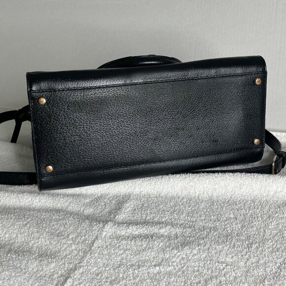 Kate Spade New York Wellesley Embossed Leather Satchel Purse Black Pink Interior - Picture 7 of 13